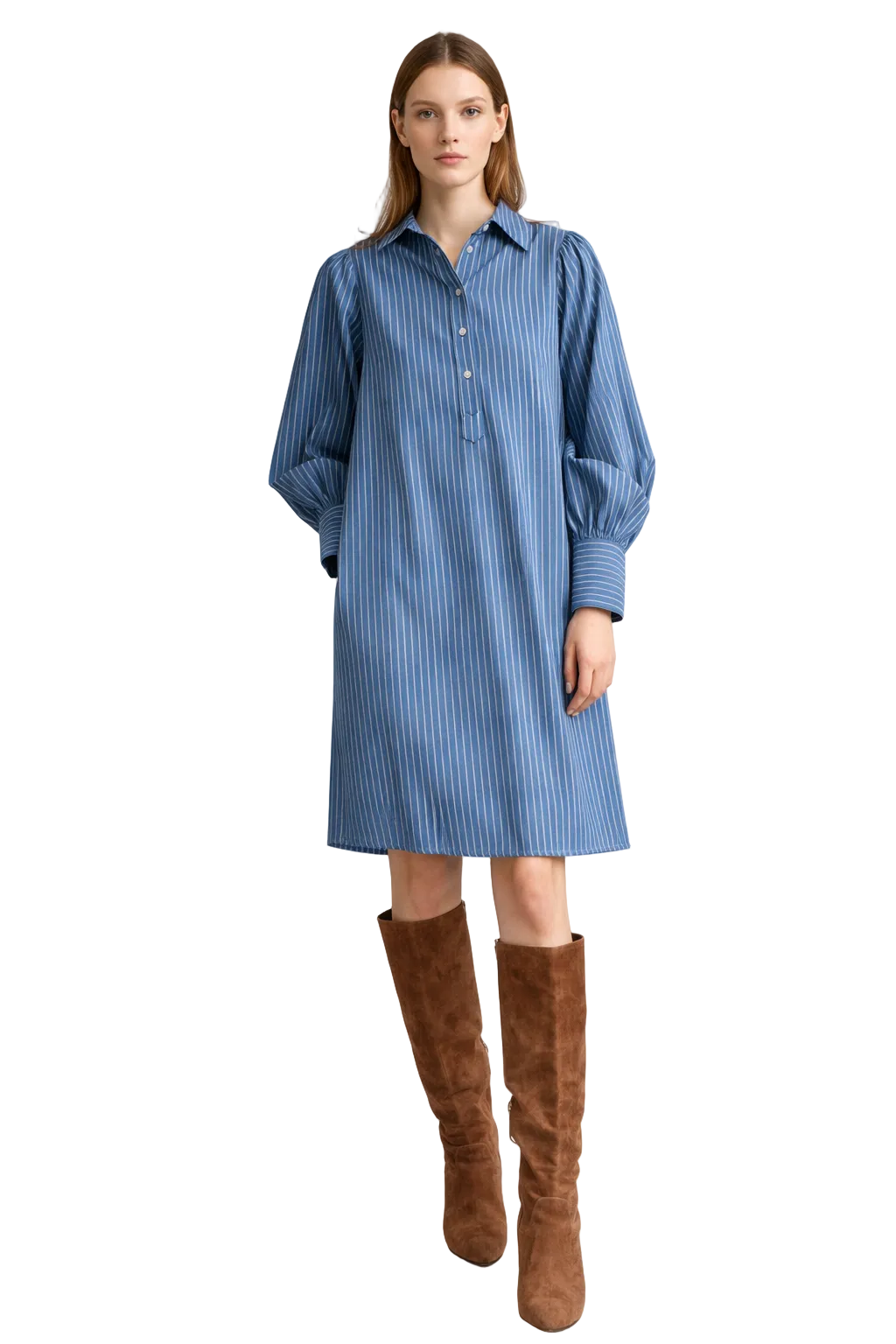 Sukienka koszulowa damska w paski