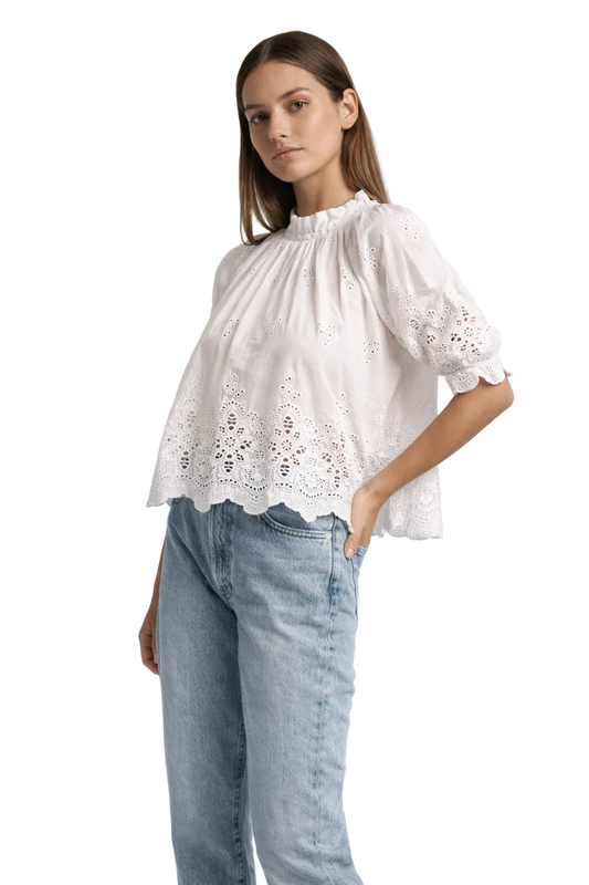 Biała bluzka broderie